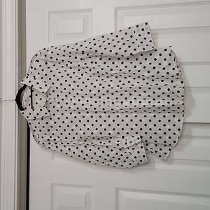 Black and White Polka Dot Button Down XL